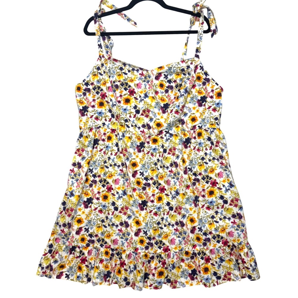Old Navy 2X Cami Dress White Floral Cottagecore Boho Summer Feminine Prairie - Picture 4 of 8